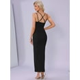thumbnail image 3 of DARING DIVA Spaghetti Strap Bodycon Sleeveless Casual Slit Maxi Dress XS Black, 3 of 6