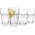 Highball Glasses, Tall Beverage Glass Cups, Italian Made 13oz, Set of