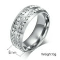 thumbnail image 3 of EOEMY Double Rowes Aaa Cz Wedding Ring Women'S Stainless Steel Engagement Band Sz 5-12, 3 of 8