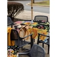 thumbnail image 5 of Outdoor Tablecloths with Umbrella Hole & Zipper, Spring Dog 54x54 Inch Square Tablecloths, Black Watercolor Botanical Floral Sunflower Waterproof Table Cloth, Patio/Pool/Picnic Table Covers, 5 of 8