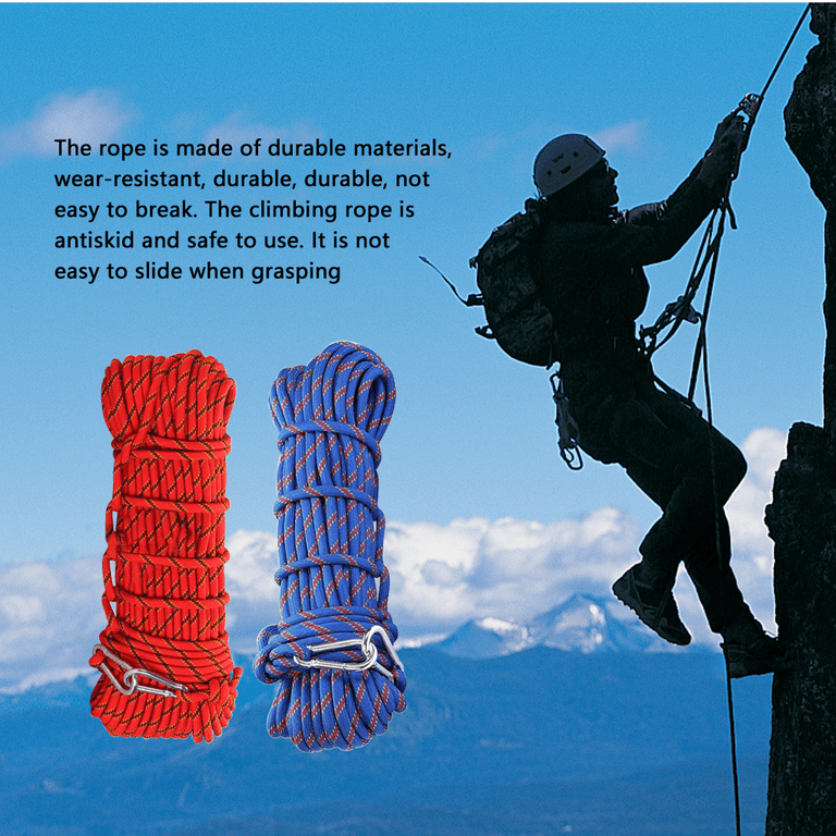 XINDA 10mm 3KN Outdoor Rope Climbing Safety Paracord Insurance Escape Rope  Wild Trekking Survival Equipment Red 10m 