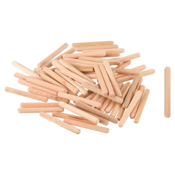 Uxcell 200 Paquete 1/4" x 2" Clavos de madera, Pin acanalado para muebles