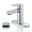Chrome, variant on BELZ Bathroom Faucet Modern Single Handle One Hole Bath Vanity Sink Faucets with Pop Up Drain and Deck Plate for 1 or 3 Holes, Black