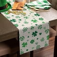 thumbnail image 2 of Lucky Clover Shamrocks Table Runner St. Patricks Day Holiday Table Runners for Dining Table Decor, Kitchen Decor Burlap Table Runners 120 Inches Long St Patricks Day Decorations Dresser Scarf13x120in, 2 of 6