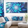 thumbnail image 3 of Design Art Inc. Large Blue Alien Fractal Flower - Large Floral Canvas Art Print - 60x28, 3 of 3