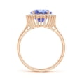 thumbnail image 2 of ANGARA Natural Classic Oval 3.5 ct Tanzanite Floral Halo Ring in 14K Rose Gold for Women (Size-11x9mm) | December Birthstone, Birthday, Anniversary, Jewelry Gift for Women | Natural Tanzanite Ring, 2 of 8
