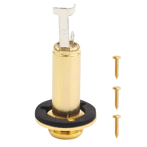 Zócalo de clavija de guitarra NikouMX de metal duradero 6,35 mm color Oro Negro Plata