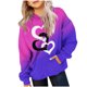 thumbnail image 2 of Sudadera con capucha para niños, camiseta de manga larga con estampado de cuello redondo para niños y niñas mayores, sudadera con capucha, top de poliéster para niña, 2 of 5