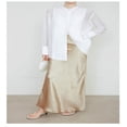 thumbnail image 5 of LYMAYTER ‌Women's High Waist Silk Satin Skirts Breathable Dinner Date Swing Midi Skirt for S-XL, 5 of 10
