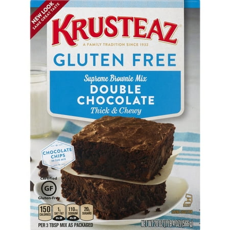 (4 Pack) Krusteaz Gluten Free Double Chocolate Brownie Mix, 20oz (Best Boxed Brownie Mix)