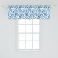 thumbnail image 2 of Ambesonne Paisley Valance Pack of 2, Ikat Style Watercolor, 54"X18", White and Blue, 2 of 4