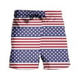 thumbnail image 4 of cllios Mens Patriotic Swim Trunks 4th of July Red White and Blue Board Shorts Quick Dry 5 Inch Beach Shorts Drawstring Elastic Waist Shorts American Flag Bathing Suits Swimwear, 4 of 5