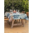 thumbnail image 2 of Outdoor Tablecloth with Umbrella Hole and Zipper, Blue Coastal Rectangle Table Cloth 60x102 Inch Waterproof Tablecloth, Summer Beach Coral Shell Starfish Seahorse Picnic Table Cover for Patio Camping, 2 of 7