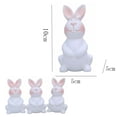 thumbnail image 2 of Sktrjpolfis 4pc Easter White Rabbits , Plastic, DIY Crafts, for Home Living Room Easter Ornaments, 2 of 6