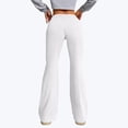 thumbnail image 5 of Women's High Waist Flare Leggings, Drawstring Wide Leg Joggers, Y2K Brushed Soft Lounge Pants for Casual Wear, Athleisure and Street Style Outfits White L, 5 of 6