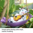 thumbnail image 6 of Cow Playing Guitar Garden Statue Vivid Cute Hanging Resin Cattle Sculpture Art Decoration For Lawn Patio Courtyard, 6 of 21