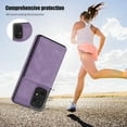 thumbnail image 5 of Phone Case for Samsung Galaxy A52/A52S 5G Wallet Cover with Tempered Glass Screen Protector and RFID Slim Credit Card Holder Slot Stand Cell Accessories A 52 S 4G G5 52A S52 52S Women Purple, 5 of 11