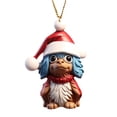 thumbnail image 2 of Adornos navideños, adornos navideños, regalos navideños, decoración plana para el hogar con forma de perro, decoración para el árbol de Navidad, decoración con colgante, 2 of 4