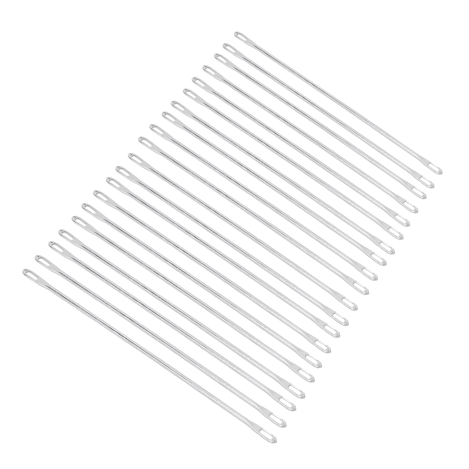 20 Pcs Double Eye Needle Metal 9cm Long Transfer Needle Fit for Knitting Mac