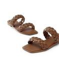 thumbnail image 4 of DREAM PAIRS Women's Braided Sandals Slip on Slides Two Straps Square Toe Dressy for Summer, 4 of 4