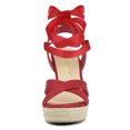 thumbnail image 2 of BLISSFUL STEP Sandales Compensées à Plateforme Espadrille à Lacets pour Femmes à Brides Croisées, 2 of 7