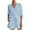 Blue, variant on Diufon Womens 2pc Cotton Outfits V Neck Button Long Sleeve Shirts Elastic Waist Shorts Lounge Sets