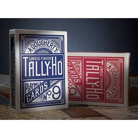 Playing Cards Poker Circle - 2 DECKS OF TALLY HO No 9 ORIGINAL CIRCLE BACK STANDARD POKER PLAYING CARDS RED AND BLUE DECK