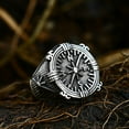 thumbnail image 5 of Vintage Compass Titanium Steel Ring Unisex Retro Boat Anchor Design For Men US Ring Sizes 7 8 9 10 11 12 13 US, 5 of 6