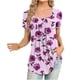 thumbnail image 2 of ICHUANYI Clearance Women Fashion Printed Casual V-Neck Short Sleeve Loose T-Shirt Blouse Tops(Pink, M) ICHUANYI WER2023081206547, 2 of 5