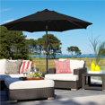 thumbnail image 3 of Alden Design 9FT Patio Umbrella 8 Ribs with Push Button Tilt and Crank, Black, 3 of 9