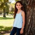 thumbnail image 5 of T-Shirts For Little Girls Summer Casual Sleeveless Tank Top With Striped Design Vest Tops Basic Tees Size 7-8T, 5 of 7