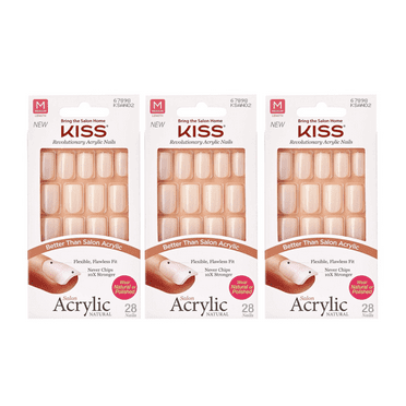 KISS Salon Acrylic French Nude Nails, 28 Count - Walmart.com