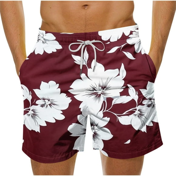LMKIHUSA Fun Beach Shorts for Men Summer Shorts Stretchy Hawaiian Quick Dry Shorts Elastic Waist Drawstring Casual Summer 2025 Shorts with Pockets Multicolor,XXXXL