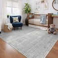 thumbnail image 2 of Roxstand Washable Rugs 5x7, Lightweight Striped Non Slip Area Rugs for Living Room, Stain Resistant Farmhouse Bedroom Rug(5'x7', Grey), 2 of 11