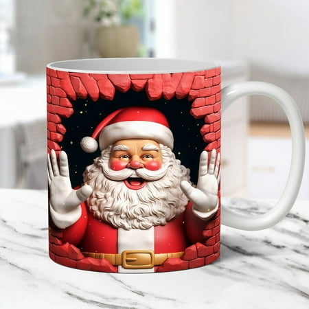 

Gnmfd Christmas Mug Inflated Snowman Mug Santa Mug Press Puffy Design 15oz 11oz Coffe F