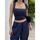 thumbnail image 4 of Pantalones de pierna ancha vintage para mujer, estilo cargo, holgados, informales, de cintura baja, estilo hip hop, moda coreana 2023, 4 of 6