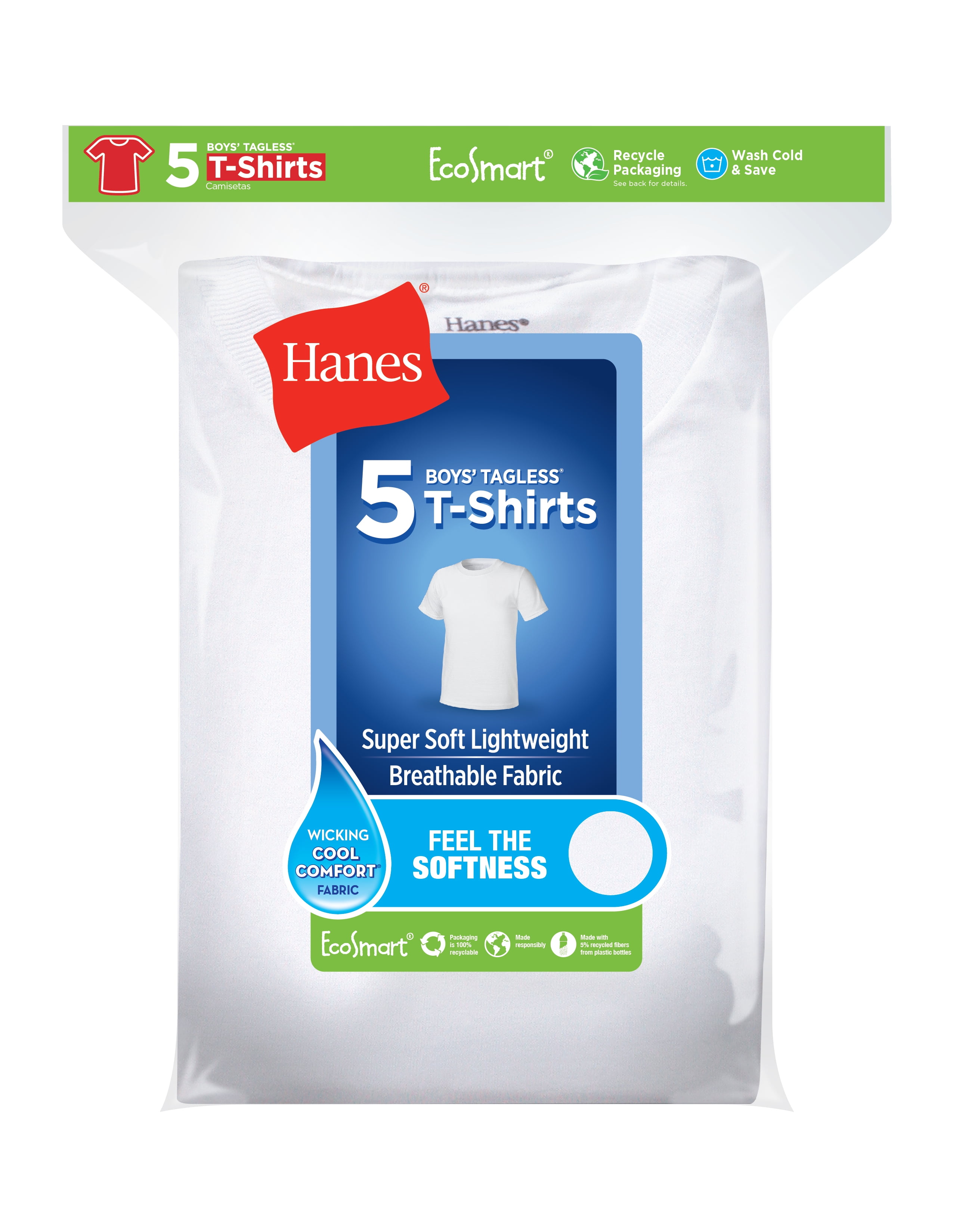 Hanes Boys' White Tanks, 5-Pack, Sizes S-XXL 