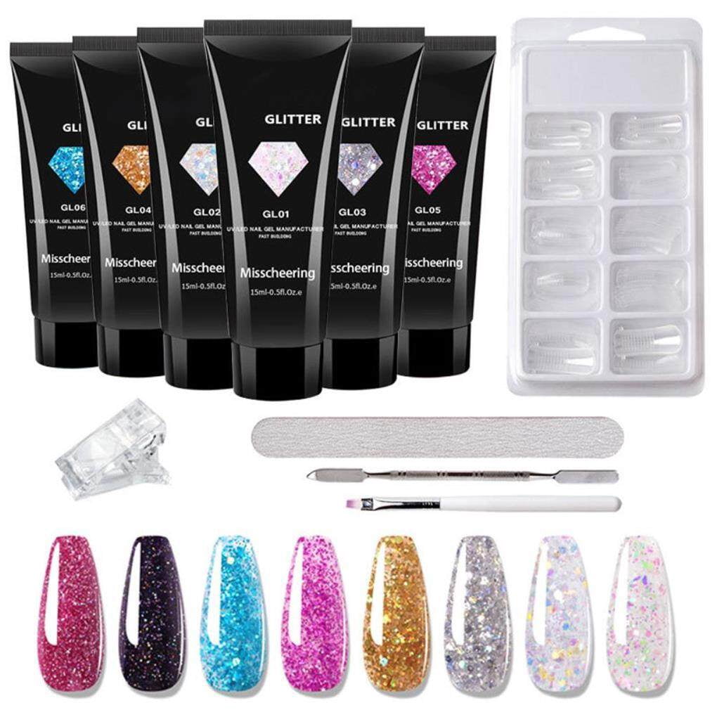 Ensemble de Gel pour Extension d'Ongles Kit de Gel pour Ongles Kit Professionnel de Démarrage pour Manucure Salon pour Débutants Type4