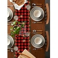thumbnail image 5 of Table Runners 60 Inches Long Dress Scarves, Christmas Farmhouse Kitchen/Dining Table Runner, Small Coffee Tablerunners, Winter Cow Snowflake Red Black Buffalo Plaid 13x60 Inch, 5 of 7