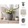 thumbnail image 5 of Textured Handled Jug Vase for Living Room Decor - Modern Home Accecnt for Bedroom, Console Table, and Office Styling - Sculptural Ceramic Flower Vase for House Display - 10", Black, 5 of 12