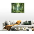 thumbnail image 4 of Forest Wall Decor Green Tree Wall Art Rainforest Canvas Natural Landscape Pictures Plants Wall Decor Canvas Prints Painting Framed Artwork for Living Room Bedroom Bathroom Kitchen 16"x12", 4 of 6