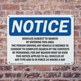 thumbnail image 5 of Vehicles Subject To Search By Entering This OSHA Notice Aluminum Sign 14 Inch x 10 Inch - 5 Pack, 5 of 8
