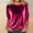 *Hot Pink, variant on ClodeEU Women's Round Neck Velvet Three-Quarter Sleeve T Shirt Top,Casual Soft Cozy Tunic Blouse Coffee,Womens Plus L