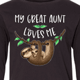 thumbnail image 4 of Inktastic My Great Aunt Loves Me Cute Sloth and Baby Long Sleeve Youth T-Shirt, 4 of 5