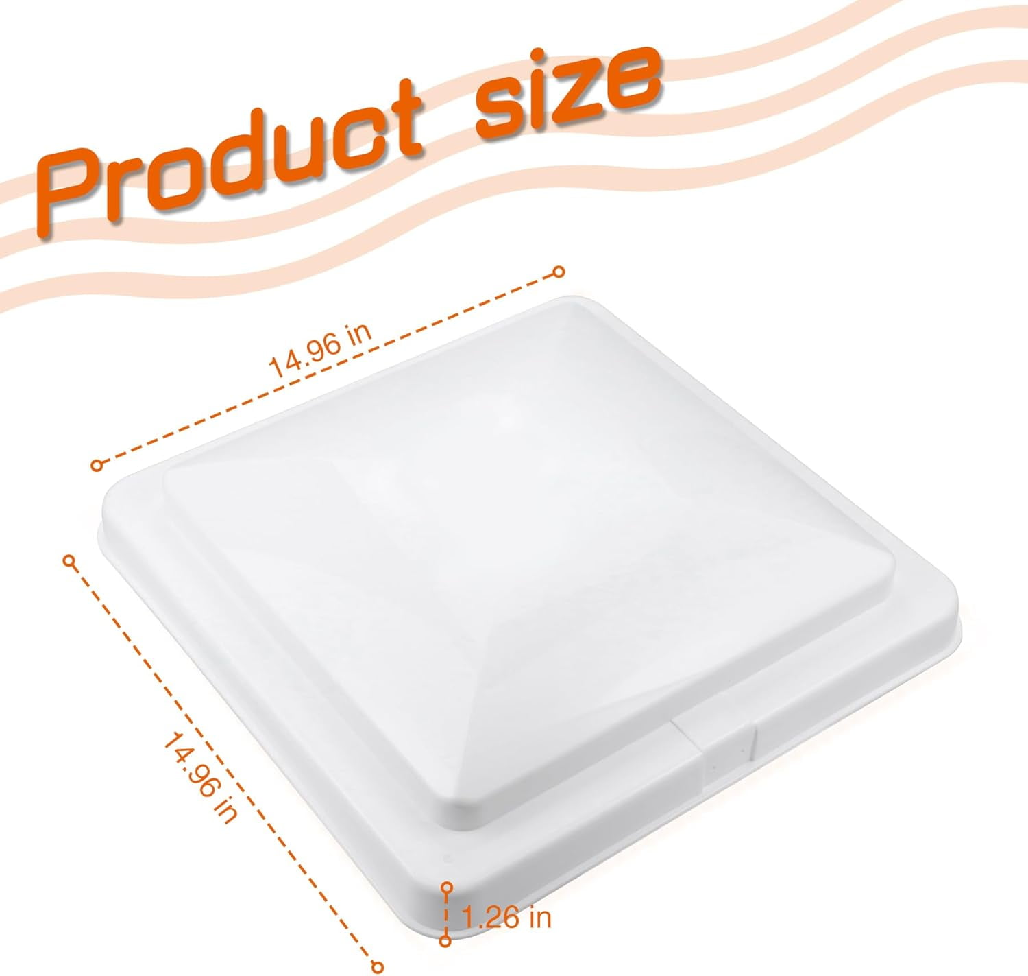 Binaxon 14" x 14" RV Trailer Campe Motorhome RV Roof Vent Cover -Vent Lid White 1-Pack