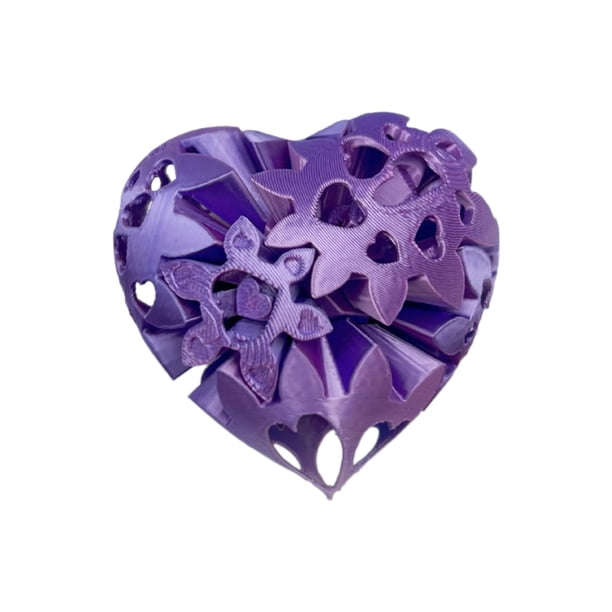 Engranaje impreso en 3D, en forma de corazón, cubo giratorio de escritorio, portátil, para la punta de los dedos, contra el estrés y la ansiedad