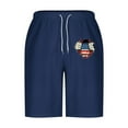thumbnail image 4 of cllios Men's 4th of July Swim Trunks Big and Tall Elastic Wiast Beach Shorts Quick Dry Drawstring Board Shorts Patriotic American Flag Print Beachwear Bathing Suits, 4 of 5