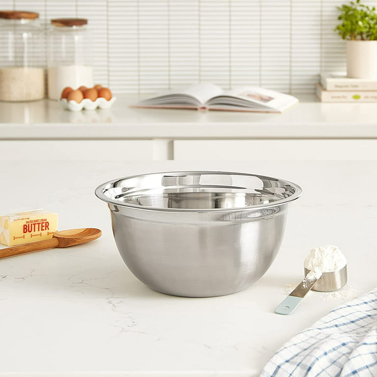 YBM Home Stainless Steel Deep Mixing Bowl 10.25 Inches Diameter - Silver, 5 Quart