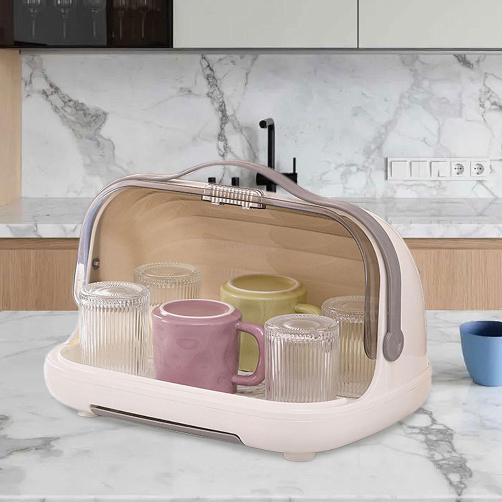 Zxpjkyu Dish Drying Rack Organizer Kitchen Counter Lightweight for Milk Bottles Cup Dish White