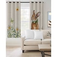 thumbnail image 2 of Flower Rabbit Blackout Curtains for Bedroom Living Room Darkening Curtains 63 Inches Long Butterfly Daisy Botanical Plant Green Window Curtain 2 Panels Set Window Treatment Grommet Drapes 42"x63", 2 of 9